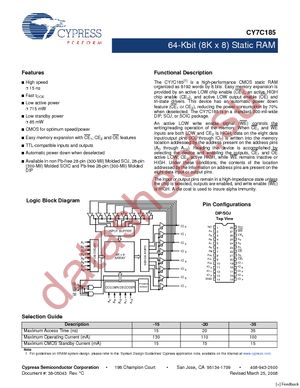 CY7C185-15VI datasheet  